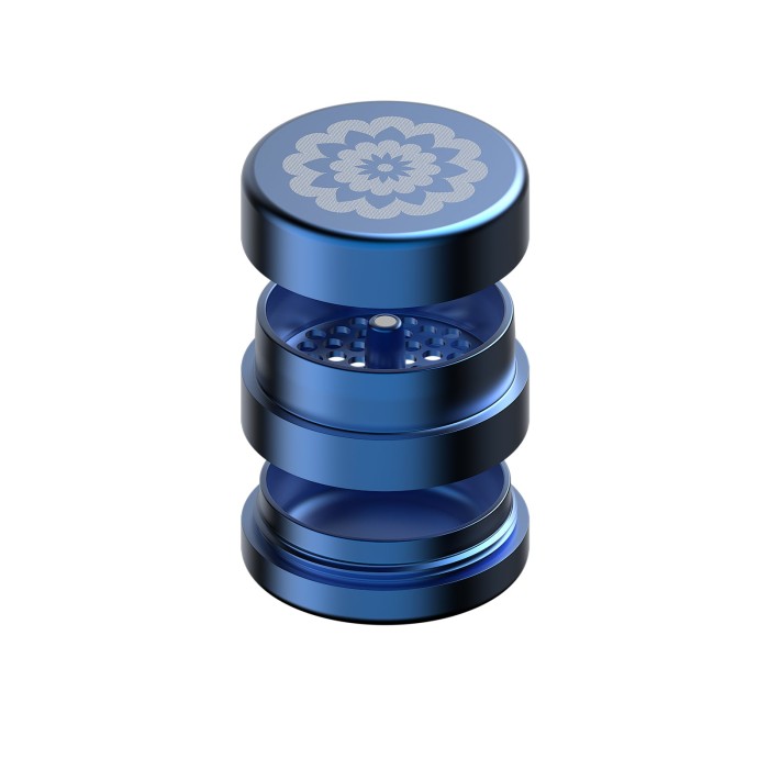 flower mill grinder 2.5in next gen standard grinder 3pc blue separated