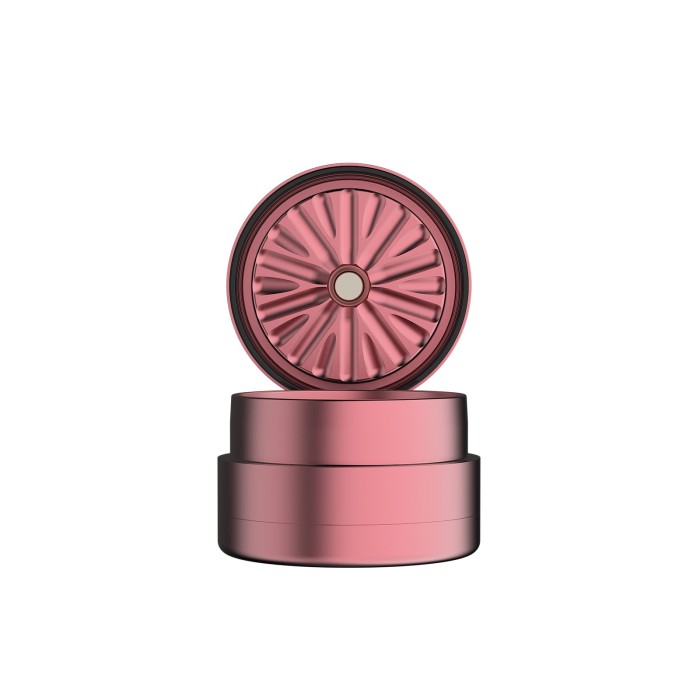 flower mill grinder 2.5in next gen standard grinder 3pc pink front open