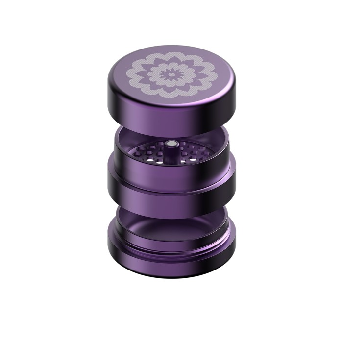 flower mill grinder 2.5in next gen standard grinder 3pc purple separated