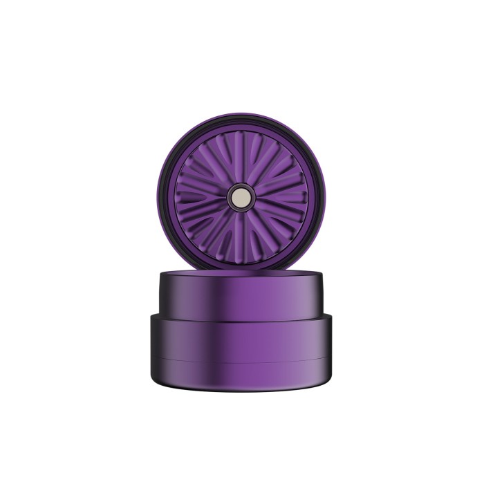 flower mill grinder 2.5in next gen standard grinder 3pc purple front open
